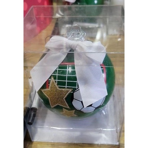 Soccer Ball Personalized Christmas Ornament Our Favorite Star With Pen 4” Tall - Picture 6 of 6
